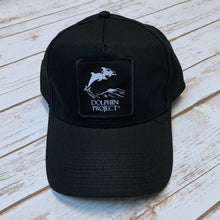 Load image into Gallery viewer, Dolphin Project Black Brushed Cotton Cap with Square Black Patch