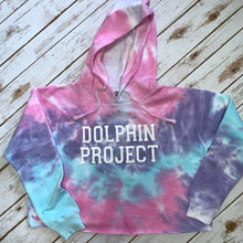 Load image into Gallery viewer, Dolphin Project Cotton Candy Tie Dye Crop Hoodie