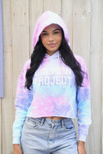 Load image into Gallery viewer, Dolphin Project Cotton Candy Tie Dye Crop Hoodie