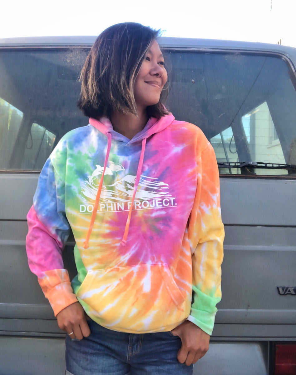 Dolphin Project Original Logo Tie Dye Pullover Youth Hoodie