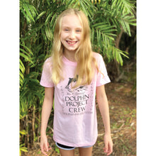 Load image into Gallery viewer, kids pink dolphin project crew tee