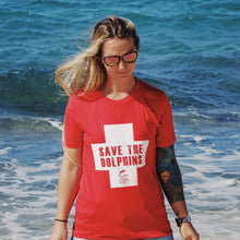 Load image into Gallery viewer, save the dolphins lifeguard tee womens