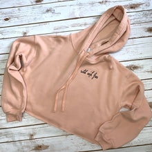 Load image into Gallery viewer, Sun Moon Orca Crop Peach Sweatshirt