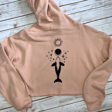 Load image into Gallery viewer, Sun Moon Orca Crop Peach Sweatshirt