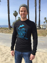 Load image into Gallery viewer, Dolphin project crew black and teal long sleeve tee
