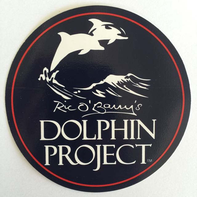 Dolphin project black white and red logo decal