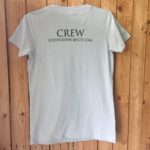 Load image into Gallery viewer, dolphin project crew white tee back print 
