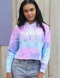 Dolphin Project Cotton Candy Tie Dye Crop Hoodie