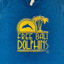 Load image into Gallery viewer, free bali dolphins graphic tee detail
