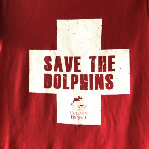 save the dolphins graphic tee