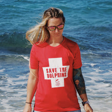 Load image into Gallery viewer, save the dolphins lifeguard tee womens
