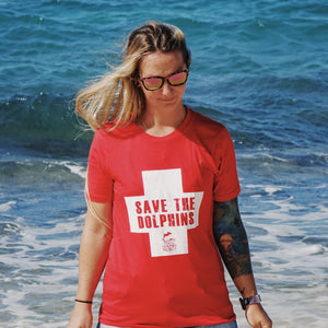 save the dolphins lifeguard tee womens