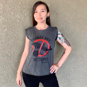 Ladies Thanks But NO Tanks Dolphin Muscle Tank
