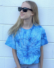 Load image into Gallery viewer, kids blue tie dye tee dolphins
