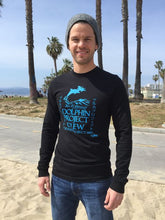 Load image into Gallery viewer, Dolphin project crew black and teal long sleeve tee
